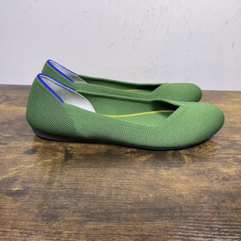 Rothy's The Flat Green Round‎ Toe Women's Size 8 US Classic Washable Ballet Flat